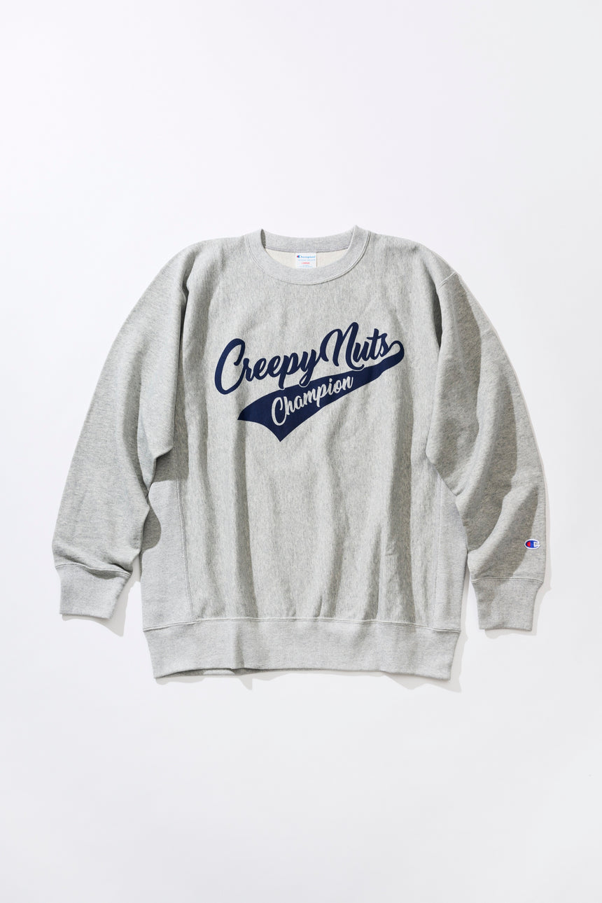 Creepy Nuts × Champion REVERSE WEAVE® CREW NECK SWEATSHIRT OXFORD GRAY