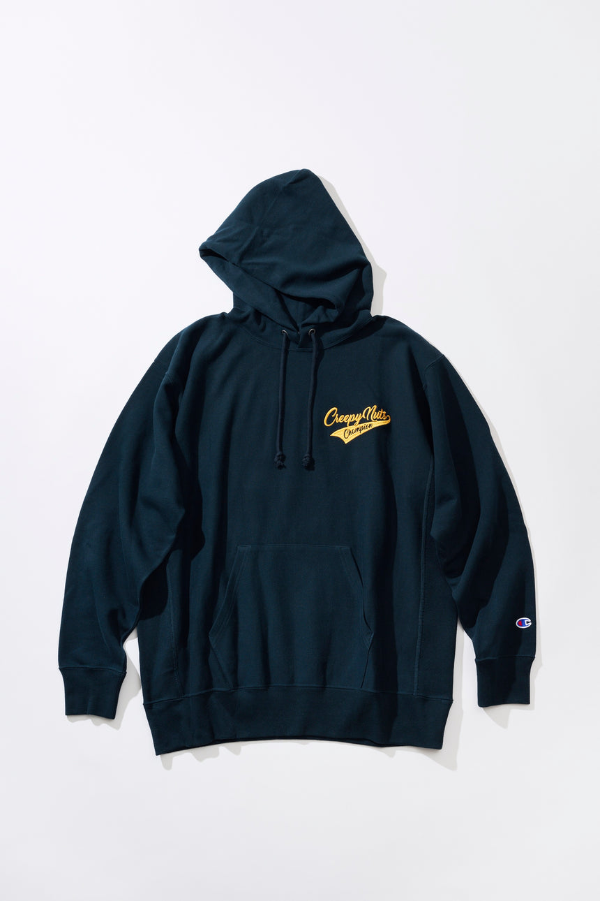 Creepy Nuts × Champion REVERSE WEAVE® HOODED SWEATSHIRT NAVY