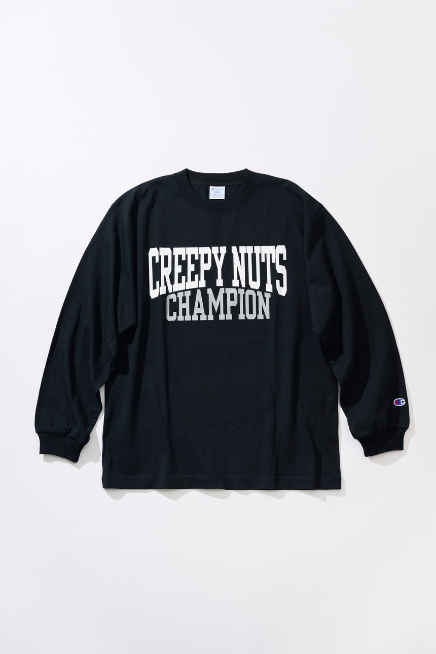 Creepy Nuts × Champion LONG SLEEVE T-SHIRT BLACK