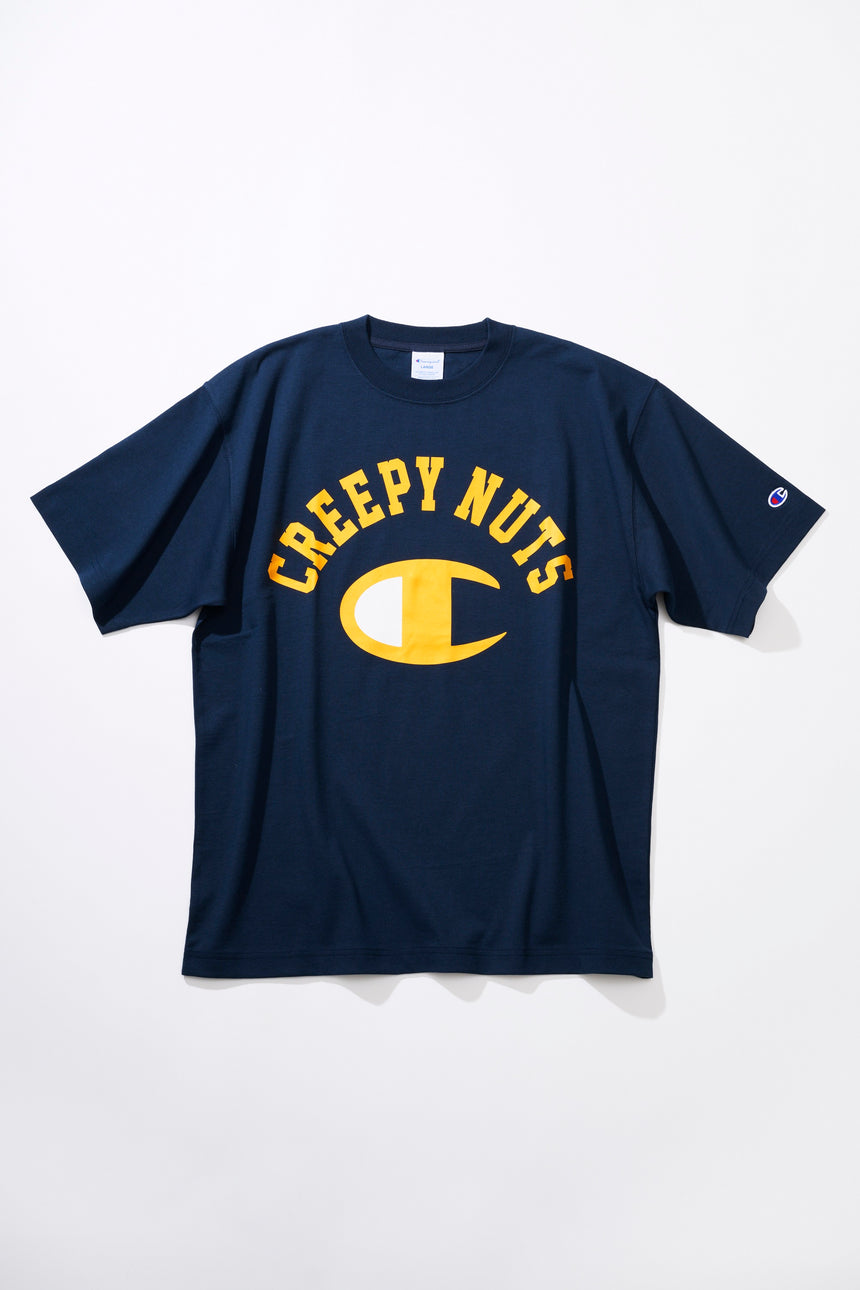 Creepy Nuts × Champion SHORT SLEEVE T-SHIRT '25 ① [NAVY]