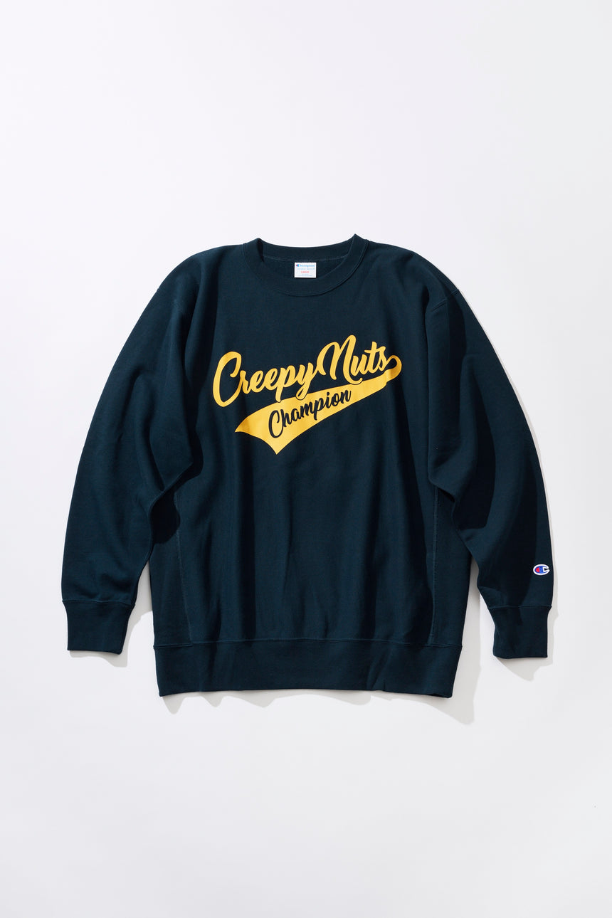 Creepy Nuts × Champion REVERSE WEAVE® CREW NECK SWEATSHIRT NAVY